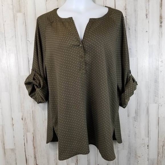 Ann Taylor LOFT Womens Popover Top L Brown - Picture 5 of 7